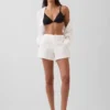 4" Shorts i linneblandning med medelhög midja
