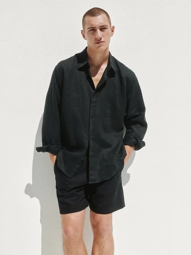 5,5" avslappnade shorts i linneblandning