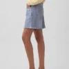 5" midhöga, tryckta, stickade denimshorts