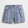 5" midhöga, tryckta, stickade denimshorts