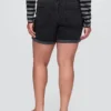 5" midjehöga girlfriend-shorts i denim