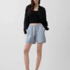 6" bekväma shorts i linneblandning