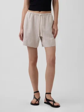 6″ bekväma shorts i linneblandning