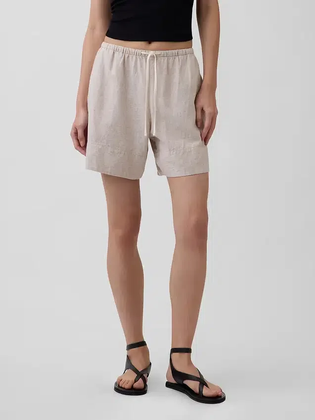 6" bekväma shorts i linneblandning