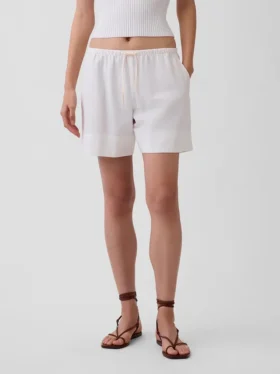 6″ bekväma shorts i linneblandning