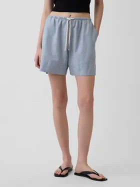 6″ bekväma shorts i linneblandning