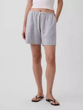 6″ bekväma shorts i linneblandning