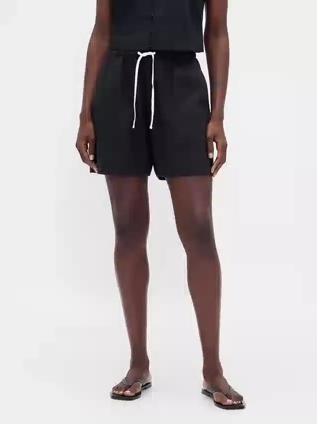6" bekväma shorts i linneblandning