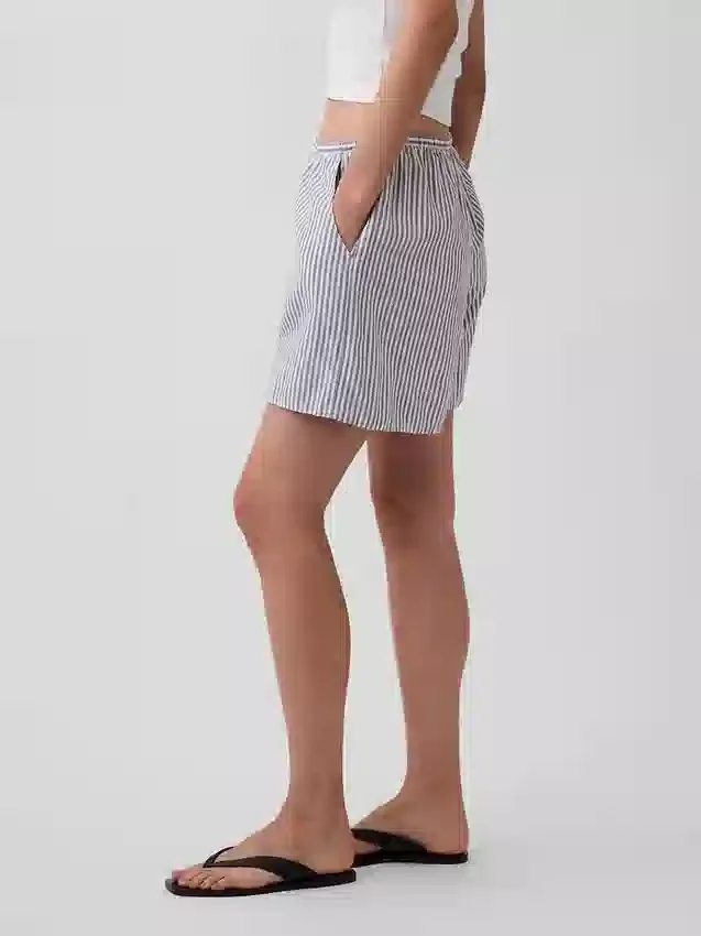 6" bekväma shorts i linneblandning