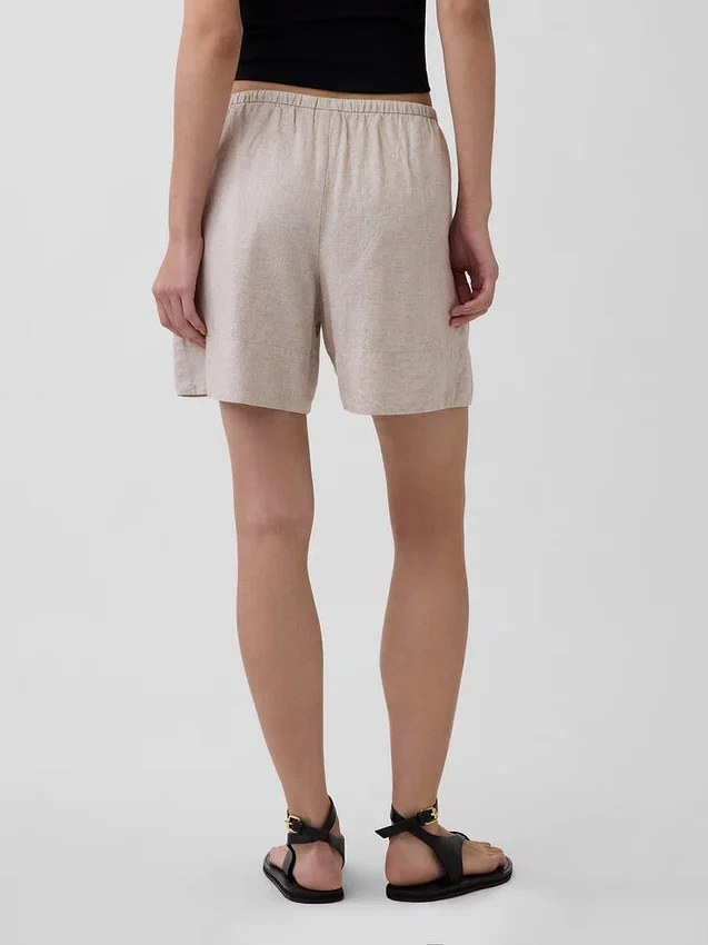 6" bekväma shorts i linneblandning