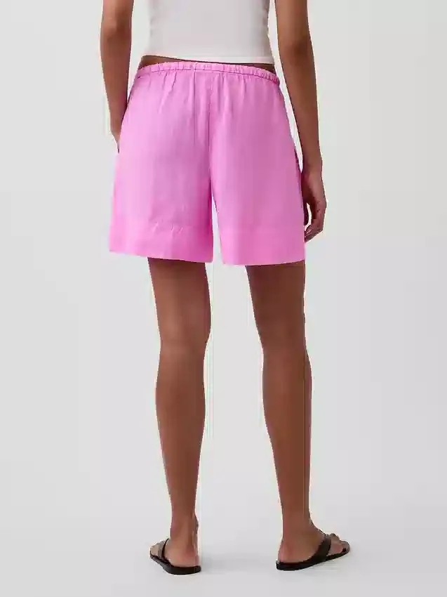 6" bekväma shorts i linneblandning