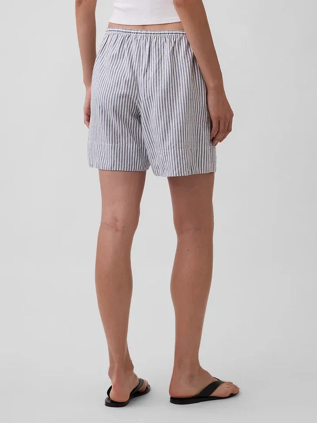 6" bekväma shorts i linneblandning