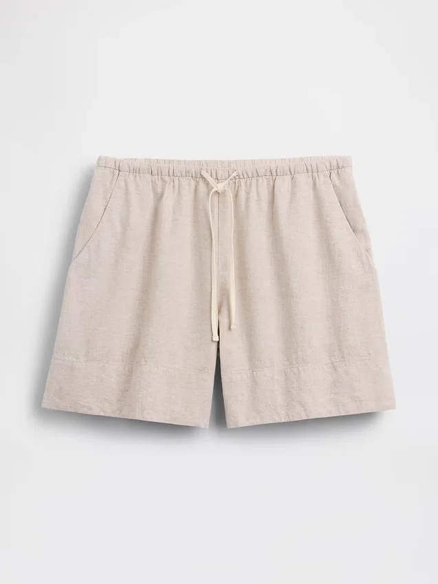 6" bekväma shorts i linneblandning