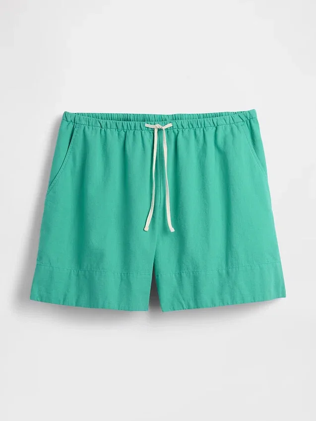 6" bekväma shorts i linneblandning