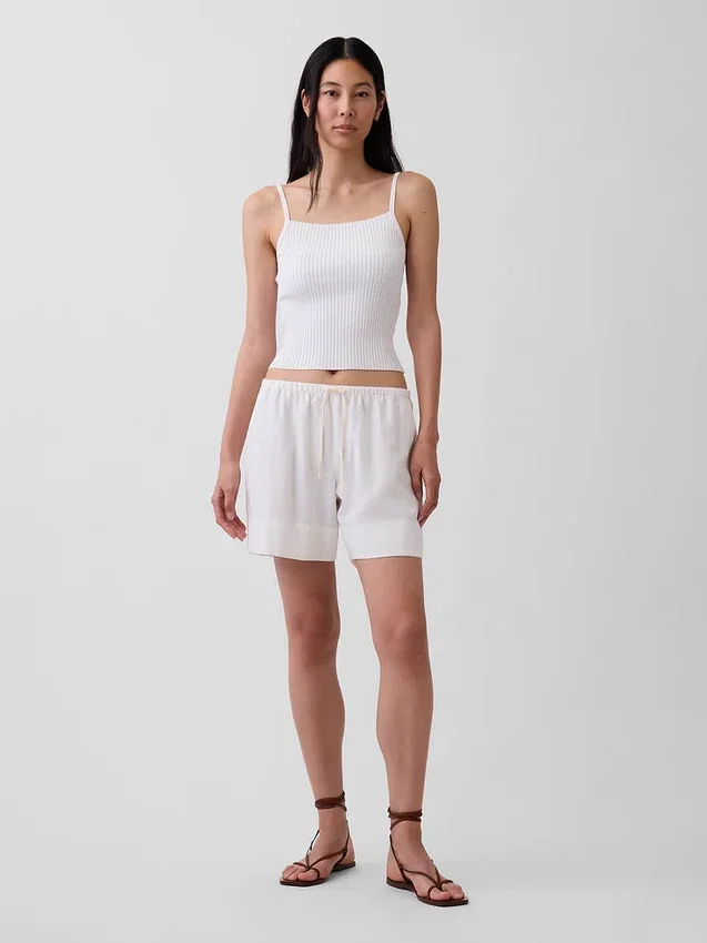 6" bekväma shorts i linneblandning