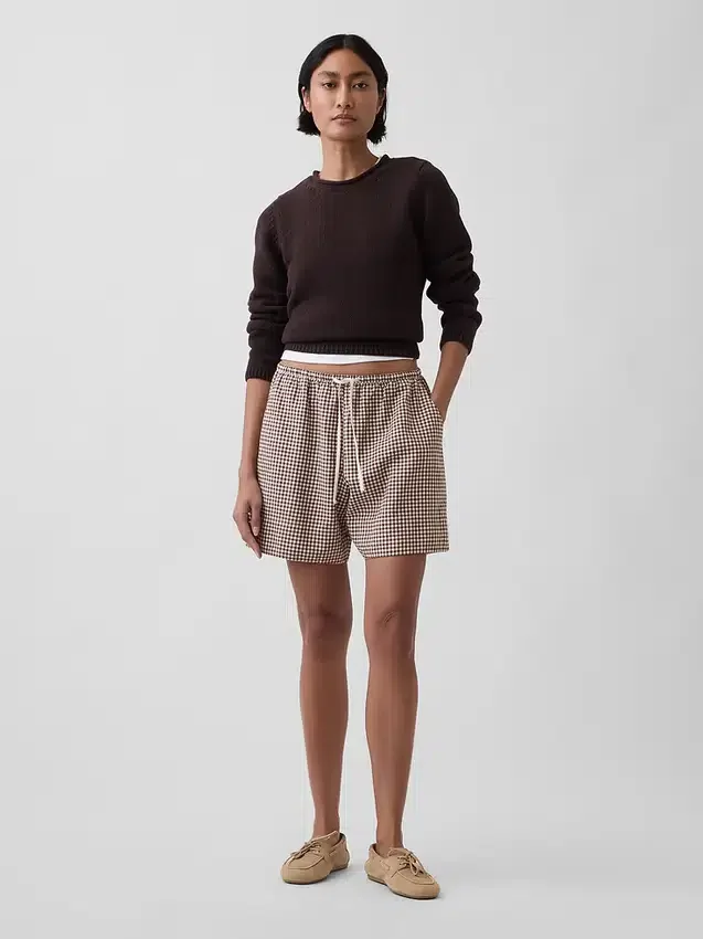 6" bekväma shorts i linneblandning
