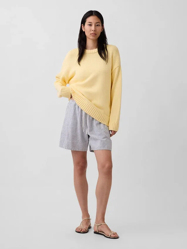 6" bekväma shorts i linneblandning