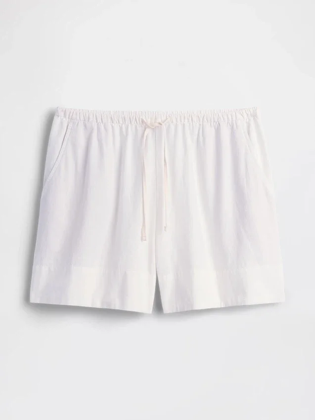 6" bekväma shorts i linneblandning