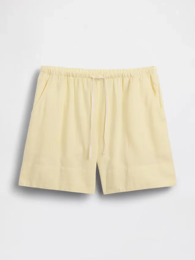 6" bekväma shorts i linneblandning