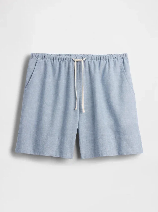 6" bekväma shorts i linneblandning