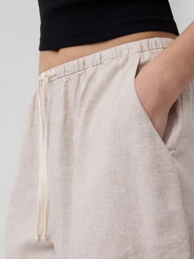 6" bekväma shorts i linneblandning