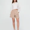 6" midhöga plisserade shorts i twill