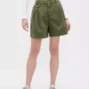 6" midhöga plisserade shorts i twill