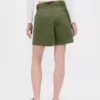 6" midhöga plisserade shorts i twill