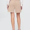 6" midhöga plisserade shorts i twill