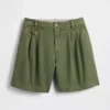 6" midhöga plisserade shorts i twill
