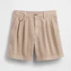 6" midhöga plisserade shorts i twill