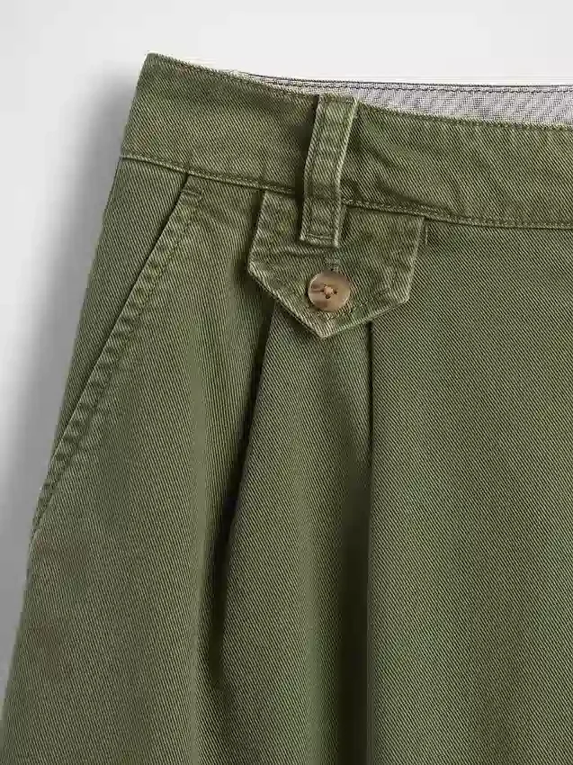 6" midhöga plisserade shorts i twill