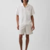 7,5" Shorts i linne-bomullsblandning