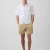 7,5" Shorts i linne-bomullsblandning