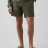 7,5" Shorts i linne-bomullsblandning