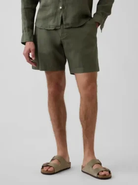 7,5″ Shorts i linne-bomullsblandning