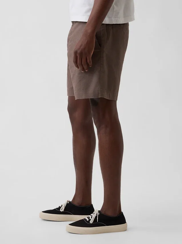 7,5" Shorts i linne-bomullsblandning