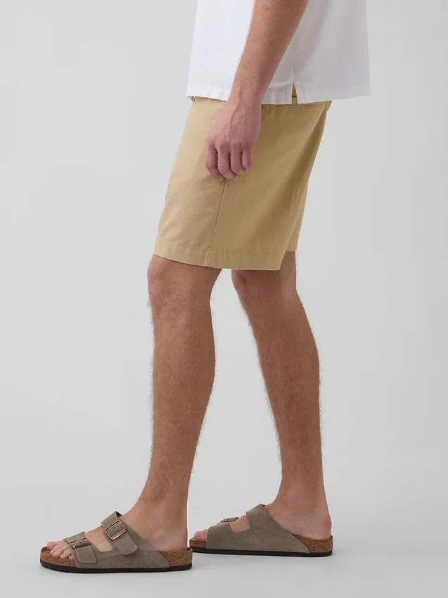 7,5" Shorts i linne-bomullsblandning