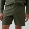 7,5" Shorts i linne-bomullsblandning