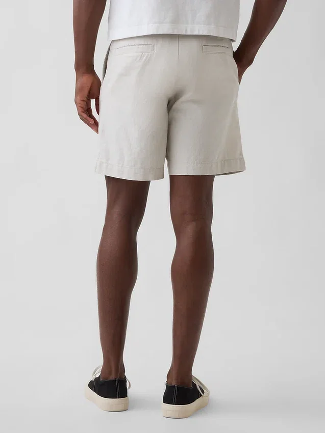 7,5" Shorts i linne-bomullsblandning