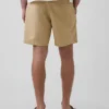 7,5" Shorts i linne-bomullsblandning