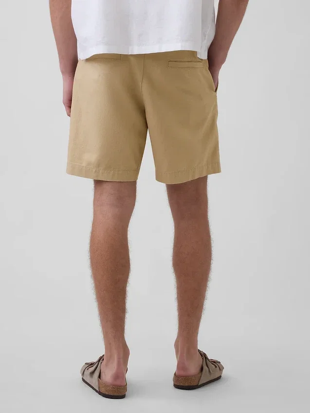 7,5" Shorts i linne-bomullsblandning