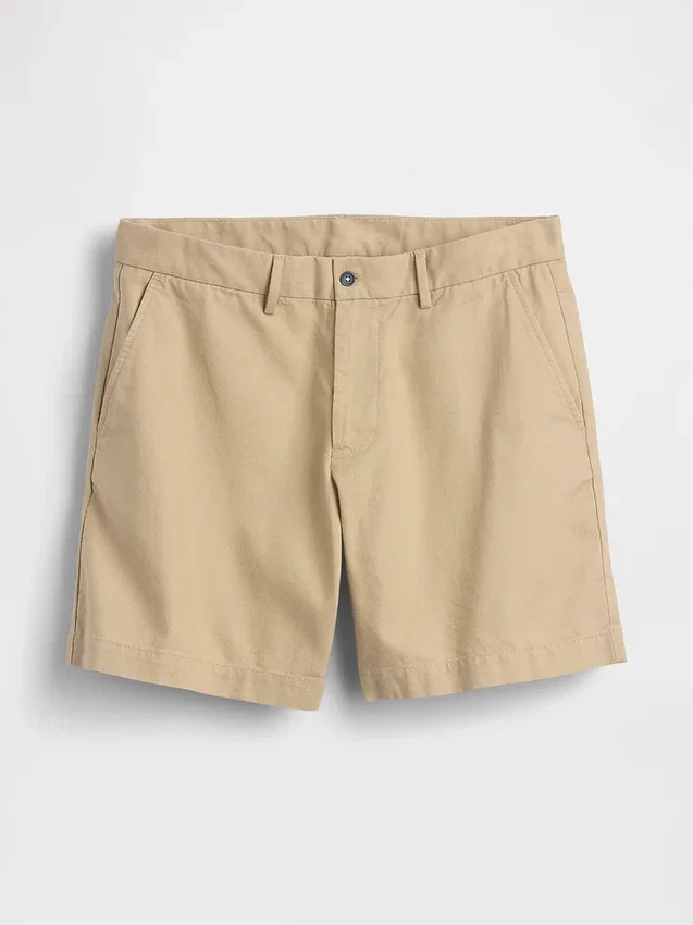 7,5" Shorts i linne-bomullsblandning