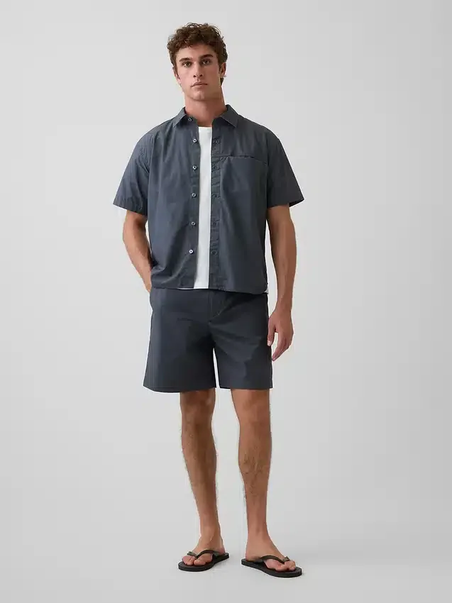 7" avslappnade shorts i poplin