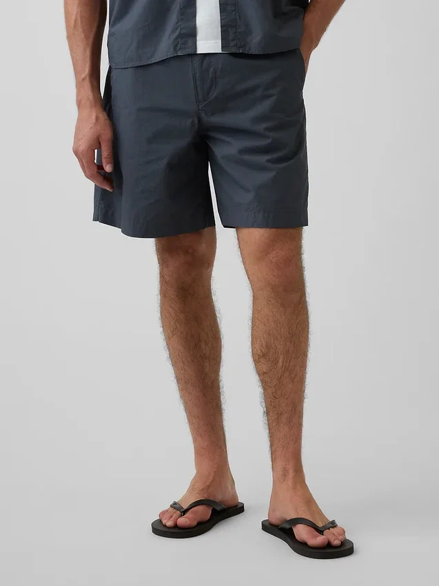 7" avslappnade shorts i poplin