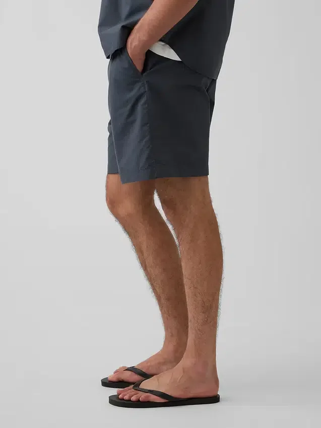 7" avslappnade shorts i poplin