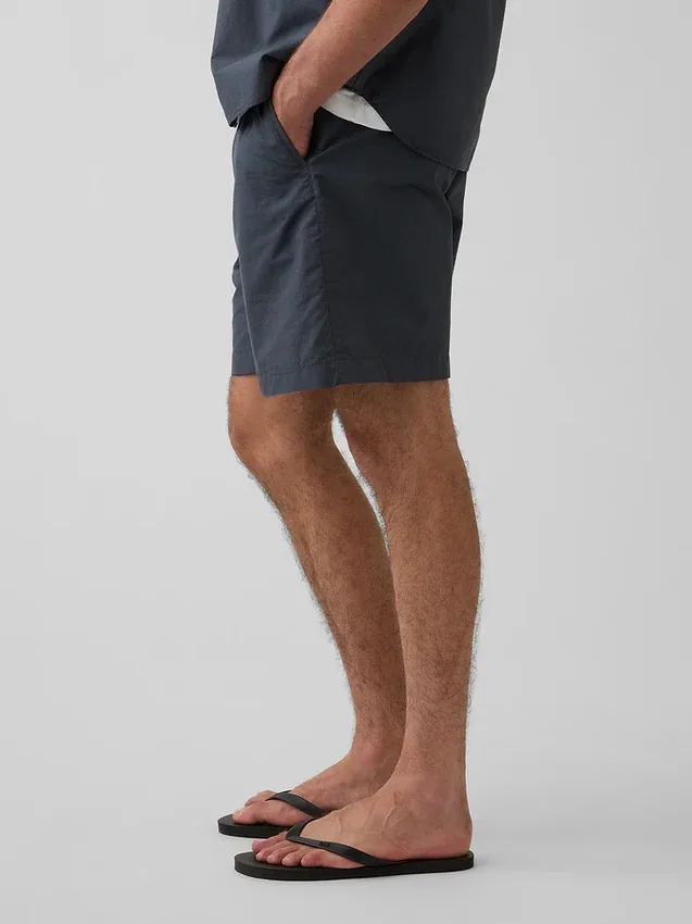 7" avslappnade shorts i poplin