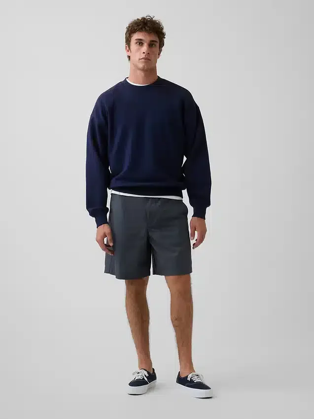 7" avslappnade shorts i poplin