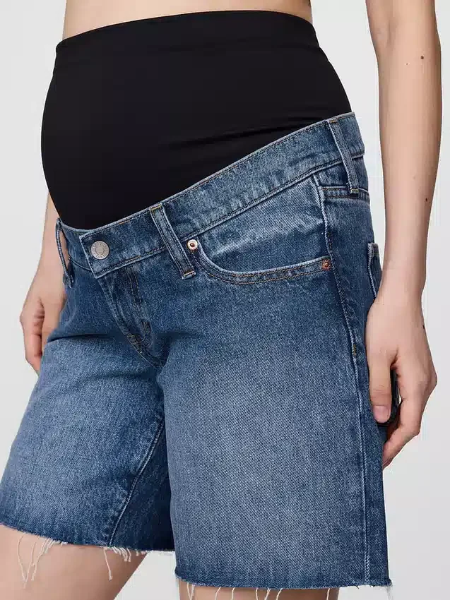7" Mammakläder i denim med hel panel