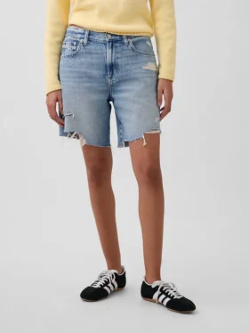 8″ Bermudashorts i denim med medelhög midja och lös passform